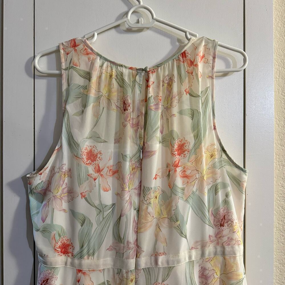 Ann Taylor Floral A-lined Knee Length Dress Flowy Size 16 - Picture 3 of 8